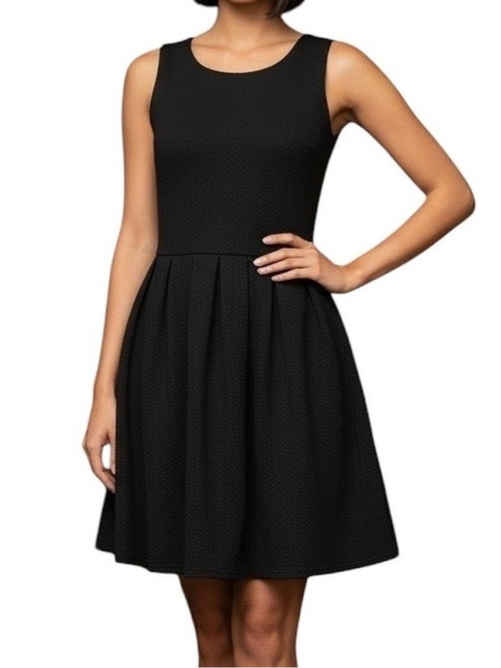 Ganni Pinnacle Fit and Flare Mini Dress in Black , size medium